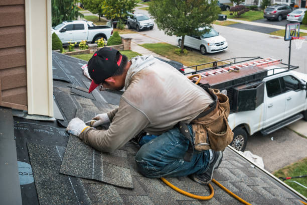 Professional Roof Replacement technician working in Thompson, ND